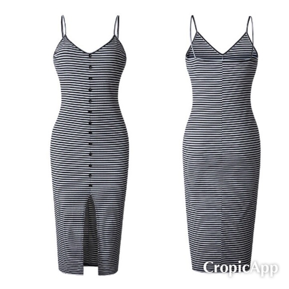 NWT Button front striped dress - Picture 2 of 3